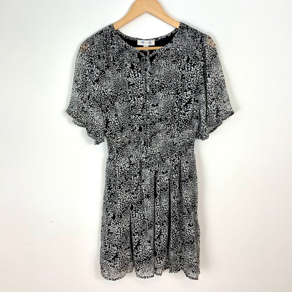 Floral Black & White Dress